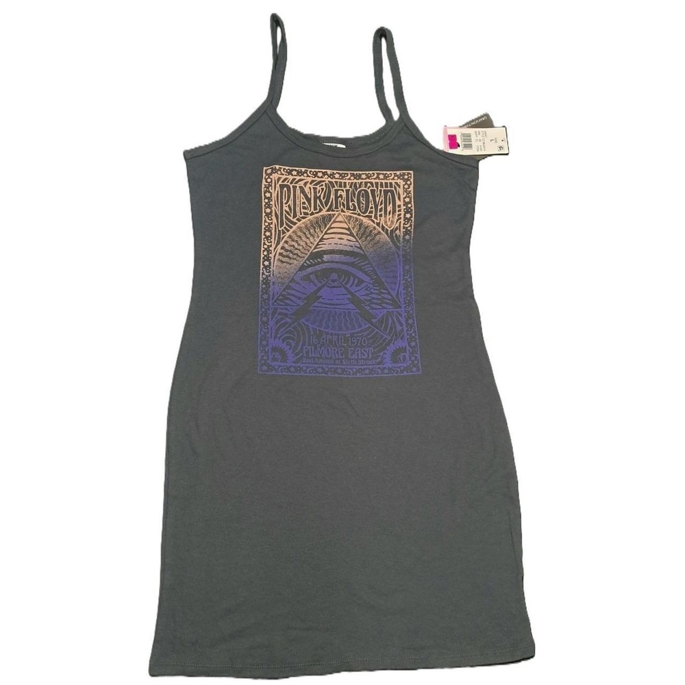 Pink Floyd Women's Tank Top, Size L, Gray, 34" Long, Bust 32", Waist 30"